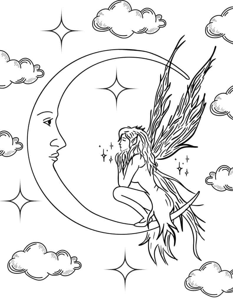 fairies coloring pages for adults