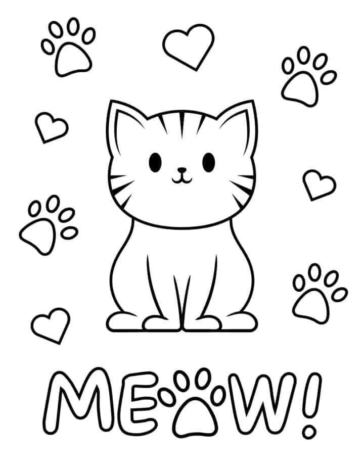 30 Free Printable Cat Coloring Pages Prudent Penny Pincher