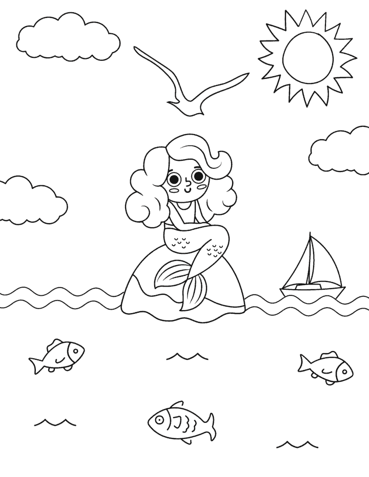 20 Free Printable Mermaid Coloring Pages for Kids - Prudent Penny Pincher