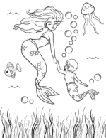 20 Free Printable Mermaid Coloring Pages for Kids - Prudent Penny Pincher