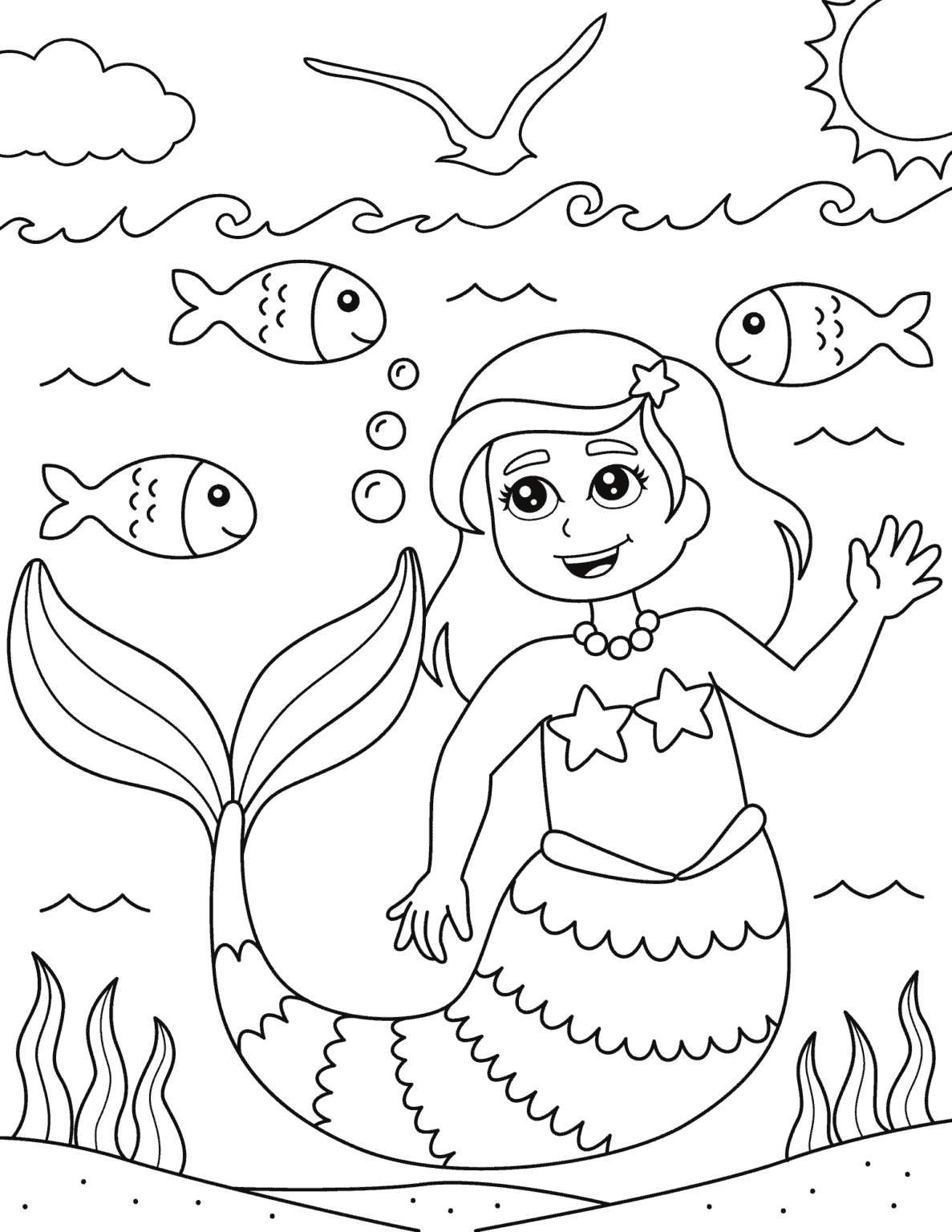 20 Free Printable Mermaid Coloring Pages for Kids - Prudent Penny Pincher