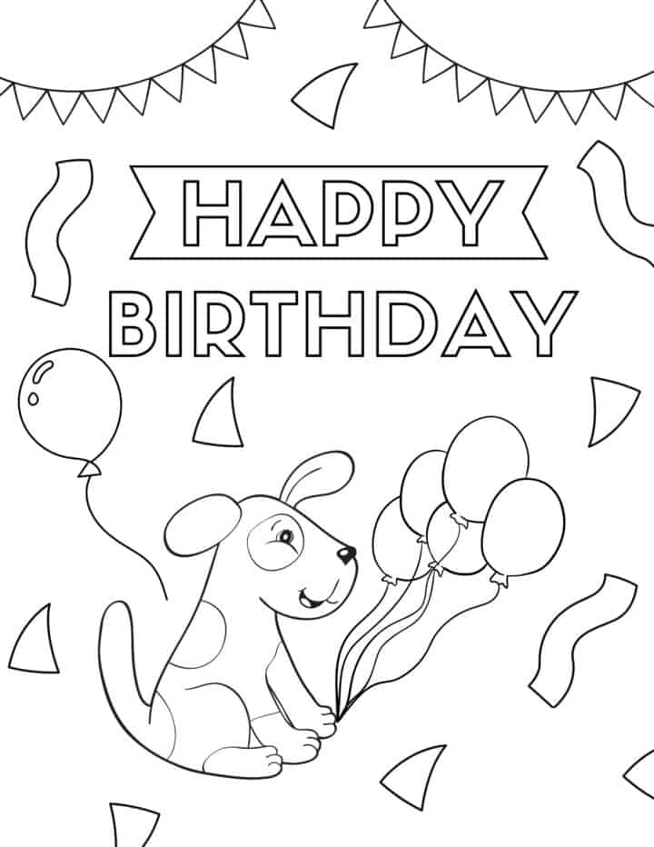 30 Free Printable Happy Birthday Coloring Pages For Kids - Prudent ...