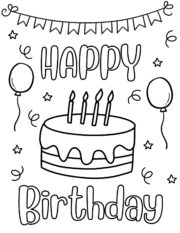 30 Free Printable Happy Birthday Coloring Pages for Kids - Prudent ...