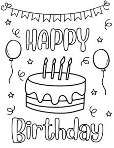 30 Free Printable Happy Birthday Coloring Pages for Kids - Prudent ...