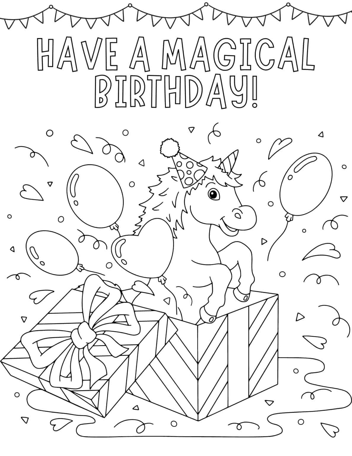 30 Free Printable Happy Birthday Coloring Pages for Kids - Prudent ...