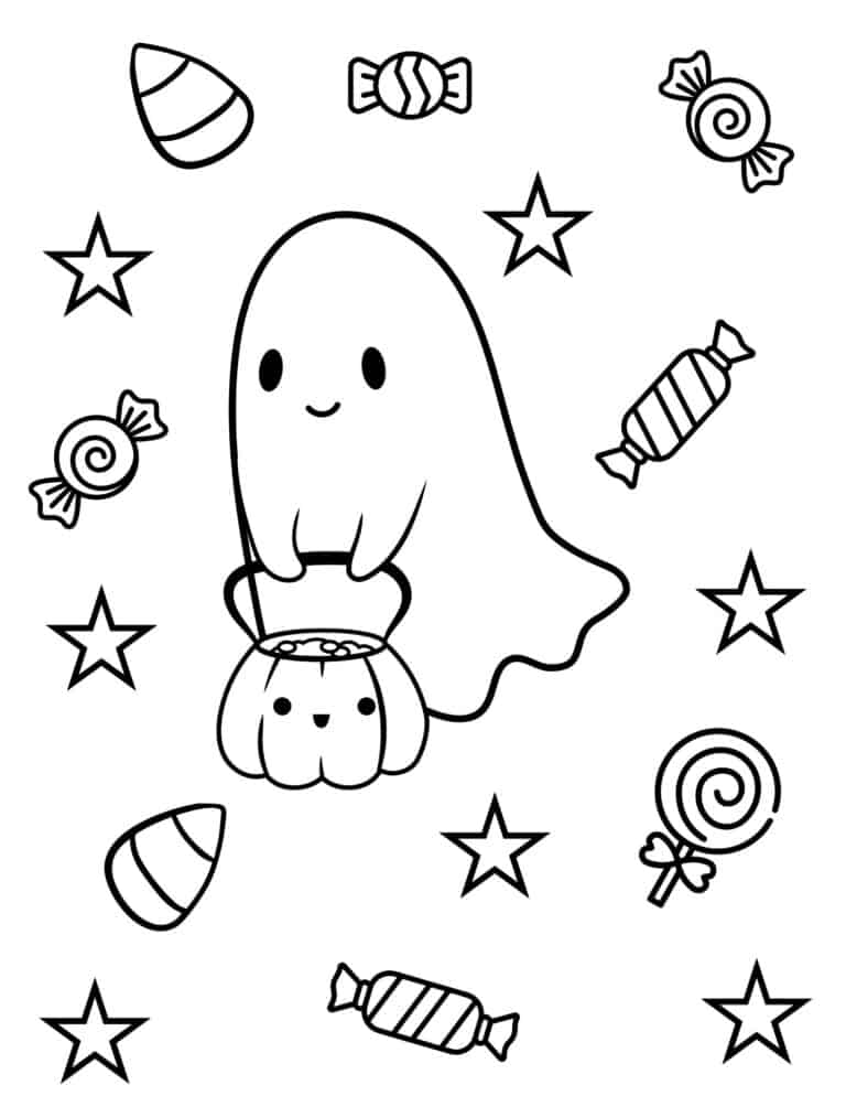 Free Printable Ghost Coloring Pages - Prudent Penny Pincher