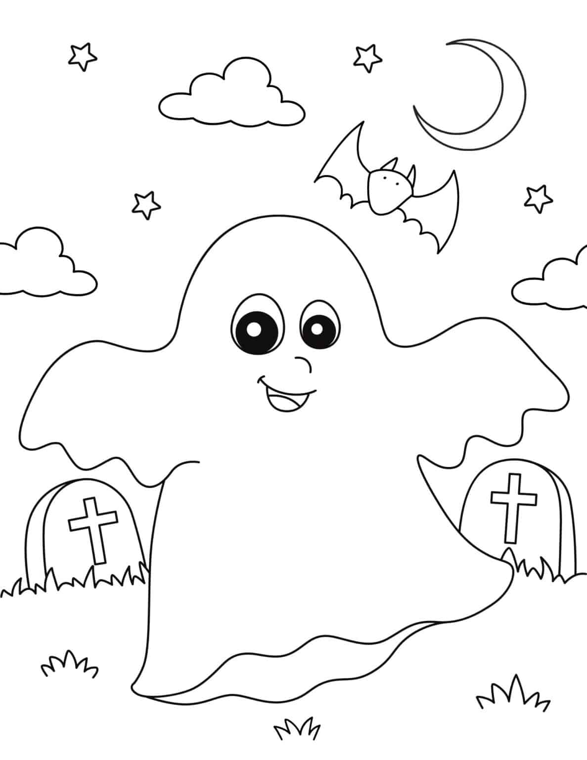 Free Printable Ghost Coloring Pages - Prudent Penny Pincher
