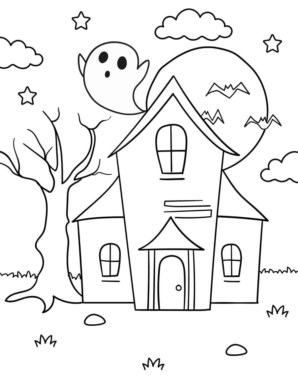 Free Printable Haunted House Coloring Pages - Prudent Penny Pincher