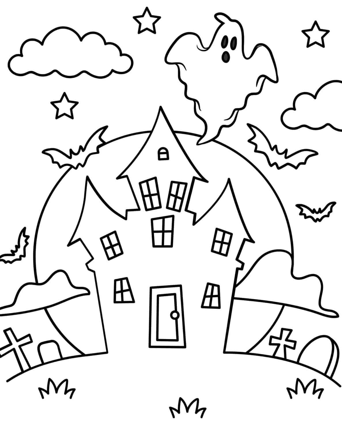 Free Printable Haunted House Coloring Pages - Prudent Penny Pincher