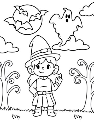 Free Halloween Witch Coloring Pages - Prudent Penny Pincher