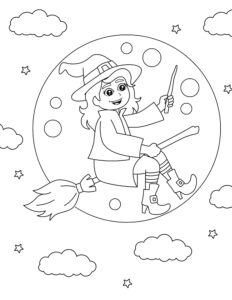 Free Halloween Witch Coloring Pages - Prudent Penny Pincher