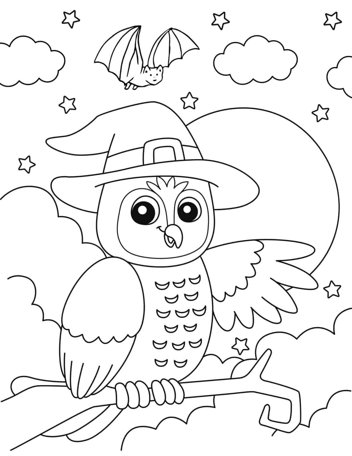 Free Halloween Witch Coloring Pages - Prudent Penny Pincher