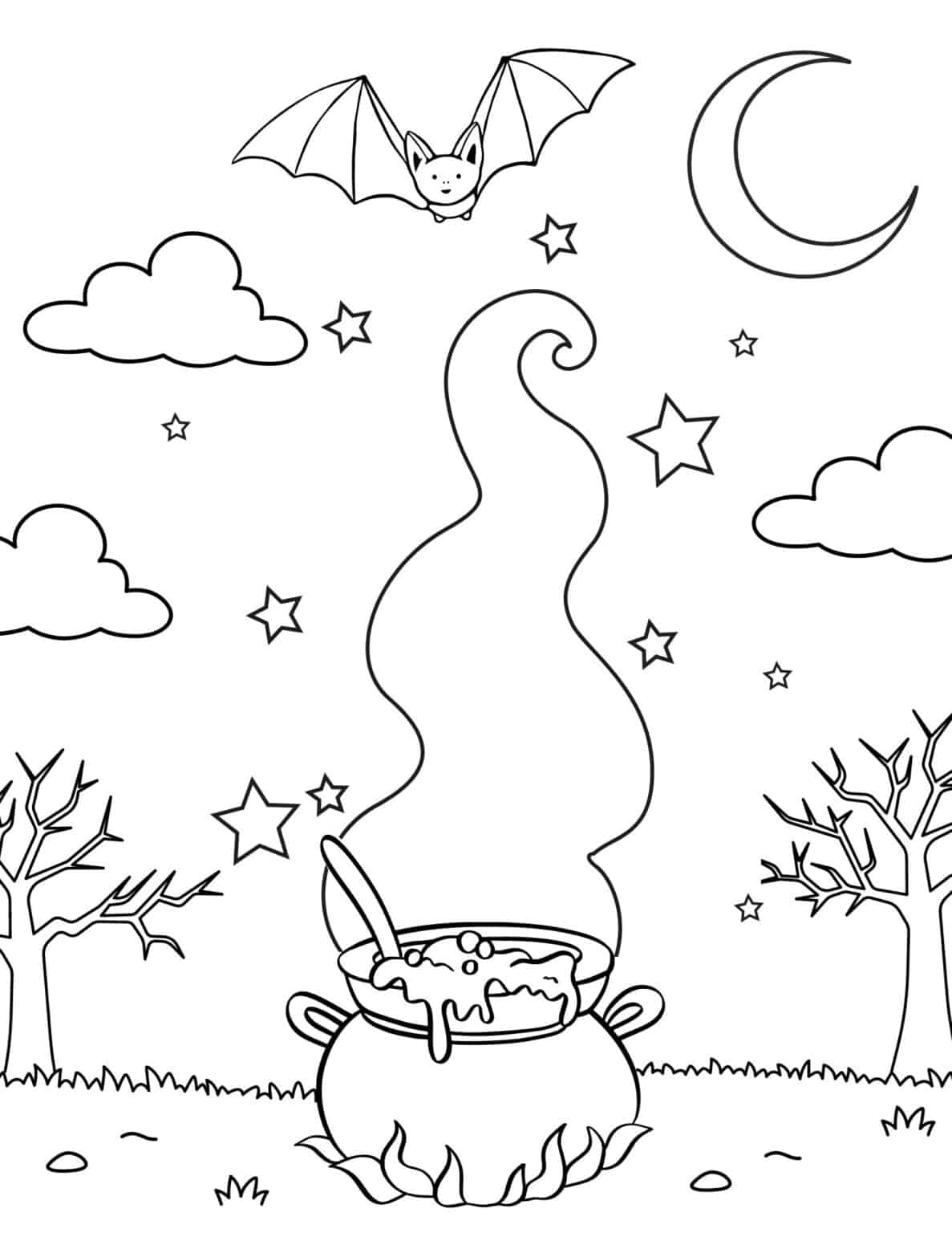 Free Halloween Witch Coloring Pages - Prudent Penny Pincher