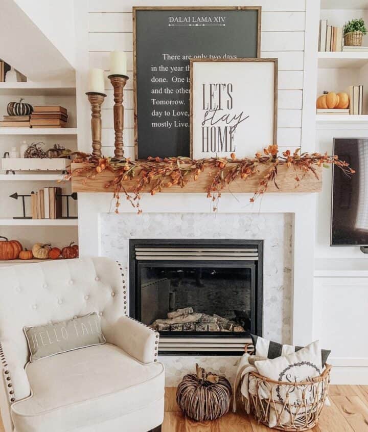 55 Best Fall Mantel Decor Ideas for 2023 - Prudent Penny Pincher