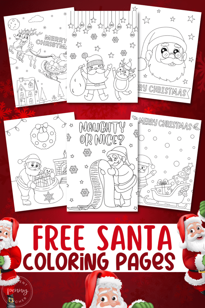 50 Free Printable Santa Coloring Pages for Kids - Prudent Penny Pincher