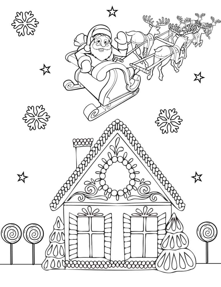 20 Free Gingerbread House Coloring Pages for Kids - Prudent Penny Pincher