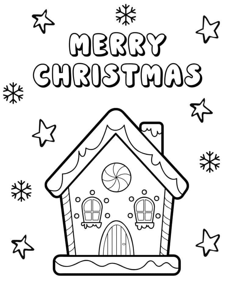 20 Free Gingerbread House Coloring Pages for Kids - Prudent Penny Pincher