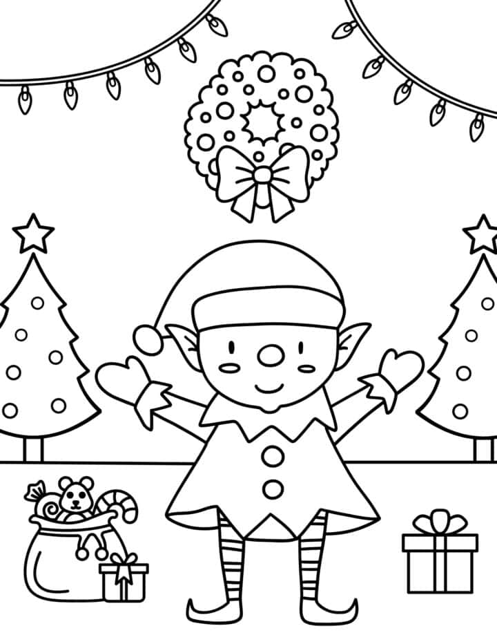 20 Free Christmas Elf Coloring Pages for Kids - Prudent Penny Pincher