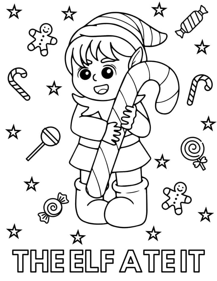 20 Free Christmas Elf Coloring Pages for Kids - Prudent Penny Pincher