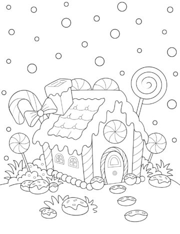 20 Free Gingerbread House Coloring Pages for Kids - Prudent Penny Pincher
