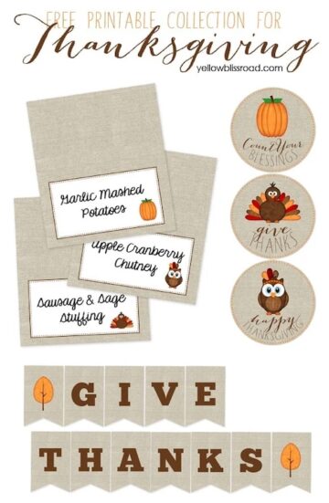 100 Free Thanksgiving Printables - Prudent Penny Pincher