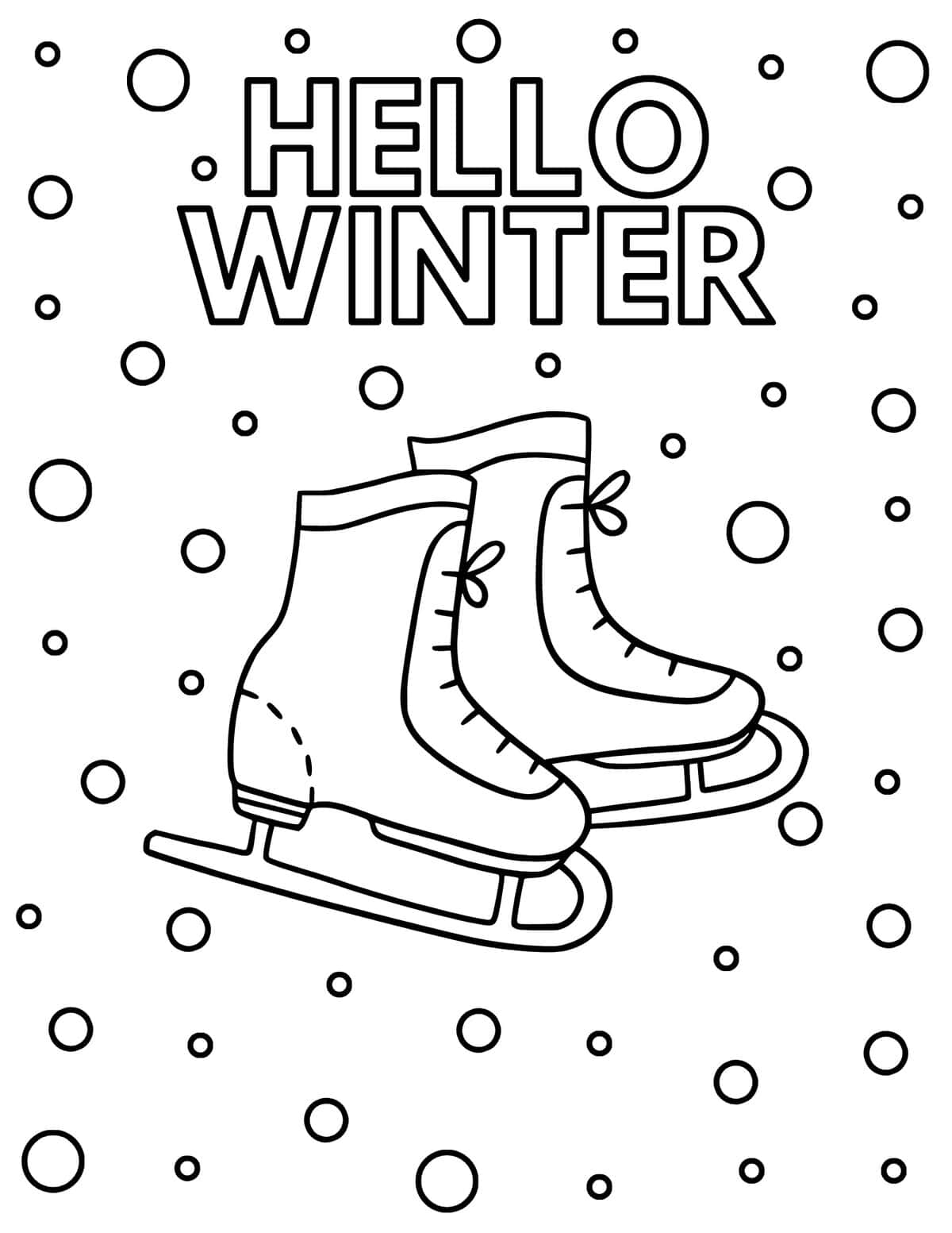 Winter Coloring Pages, Hello Winter December Activities Coloring Book for  Adults