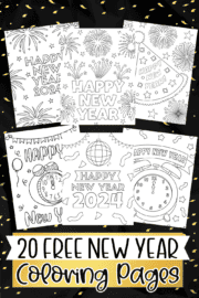 20 Free New Year Coloring Pages for 2024 - Prudent Penny Pincher