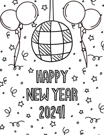 20 Free New Year Coloring Pages for 2024 - Prudent Penny Pincher