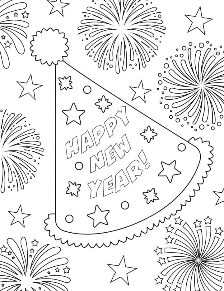 20 Free Printable New Year Coloring Pages for 2025 Prudent Penny Pincher