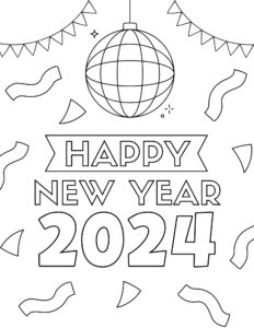 20 Free New Year Coloring Pages for 2024 - Prudent Penny Pincher