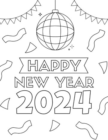 20 Free New Year Coloring Pages for 2024 - Prudent Penny Pincher