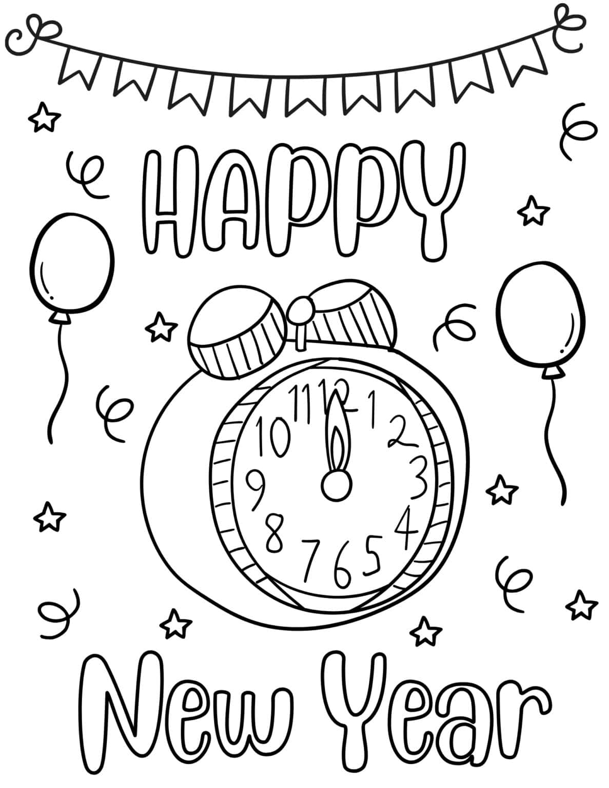 20 Free Printable New Year Coloring Pages for 2025 Prudent Penny Pincher