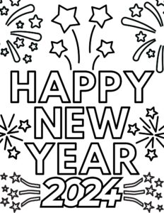 20 Free New Year Coloring Pages for 2024 - Prudent Penny Pincher