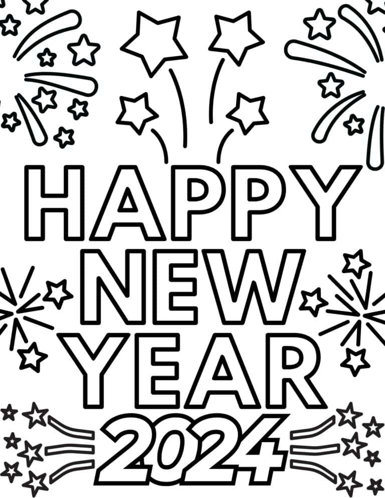20 Free New Year Coloring Pages for 2024 Prudent Penny Pincher