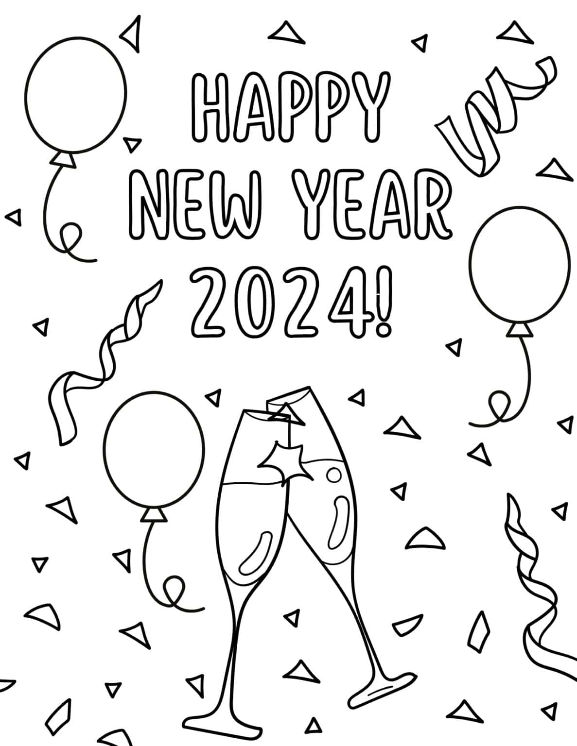 20 Free New Year Coloring Pages for 2024 Prudent Penny Pincher