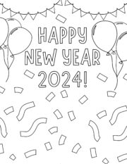 20 Free New Year Coloring Pages for 2024 - Prudent Penny Pincher