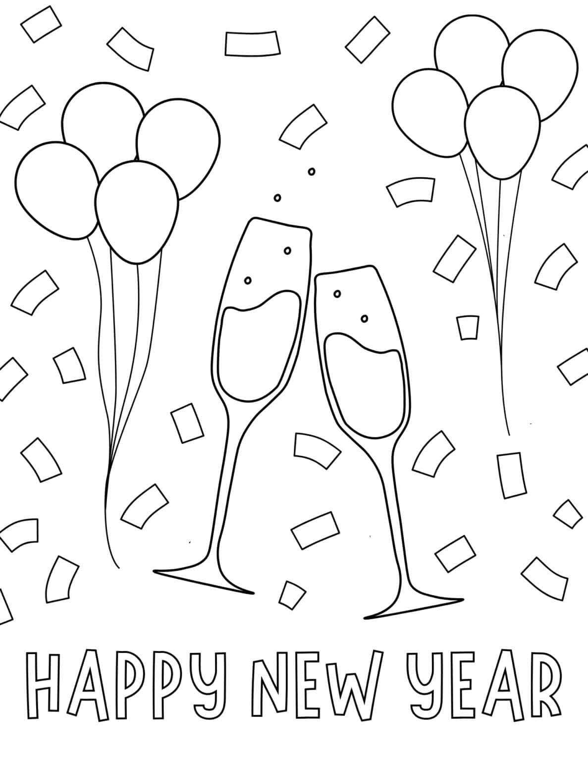 20 Free Printable New Year Coloring Pages for 2025 Prudent Penny Pincher