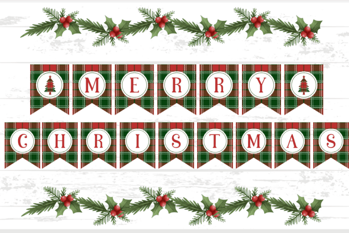 Free Merry Christmas Banner Printables - Prudent Penny Pincher