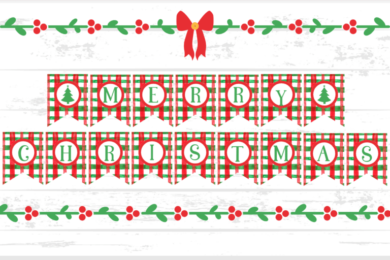 Free Merry Christmas Banner Printables - Prudent Penny Pincher