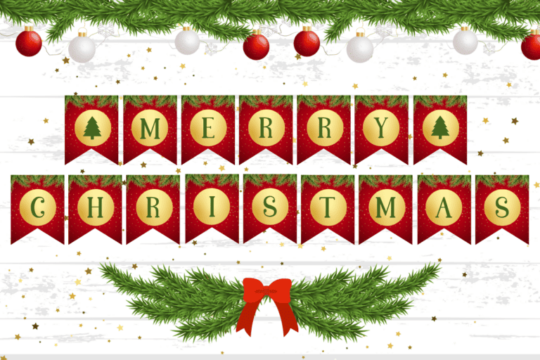 Free Merry Christmas Banner Printables - Prudent Penny Pincher