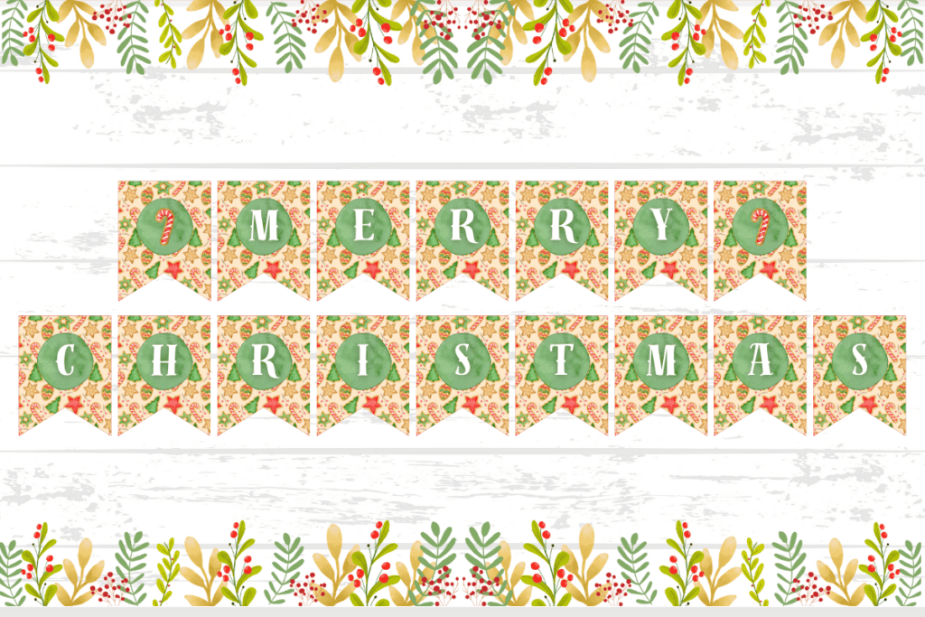 Free Merry Christmas Banner Printables - Prudent Penny Pincher