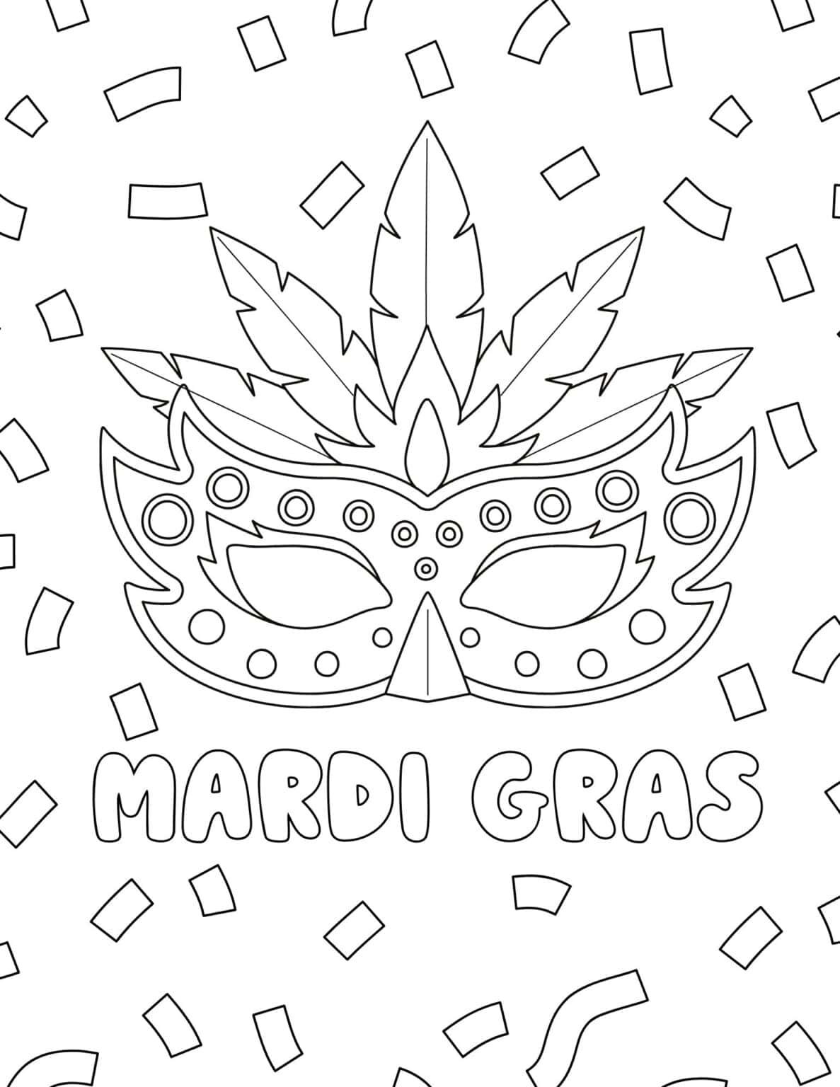 Free Printable Mardi Gras Coloring Pages for Kids - Prudent Penny Pincher