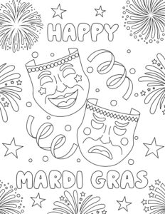 Free Printable Mardi Gras Coloring Pages for Kids - Prudent Penny Pincher