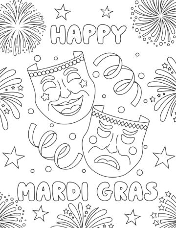 Free Printable Mardi Gras Coloring Pages for Kids - Prudent Penny Pincher