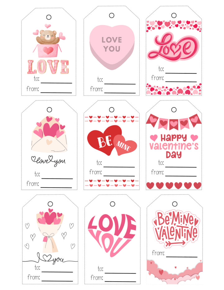 Free Printable Valentine Tags Prudent Penny Pincher