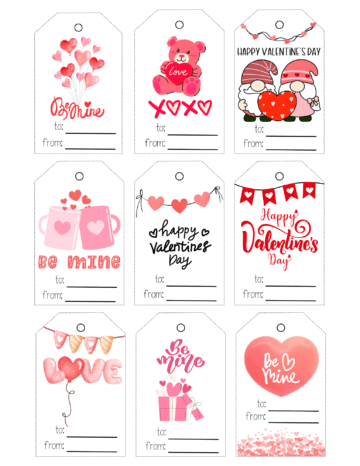 Free Printable Valentine Tags - Prudent Penny Pincher