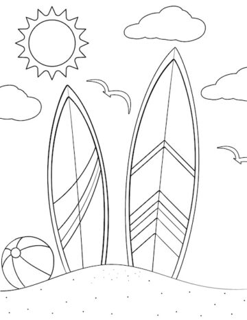 15 Free Printable Beach Coloring Pages for Kids - Prudent Penny Pincher