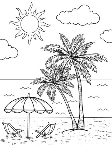 15 Free Printable Beach Coloring Pages for Kids - Prudent Penny Pincher