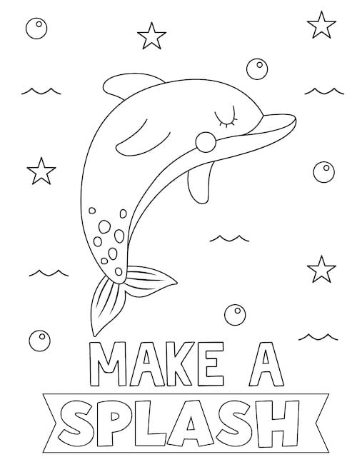 make a splash dolphin coloring page 