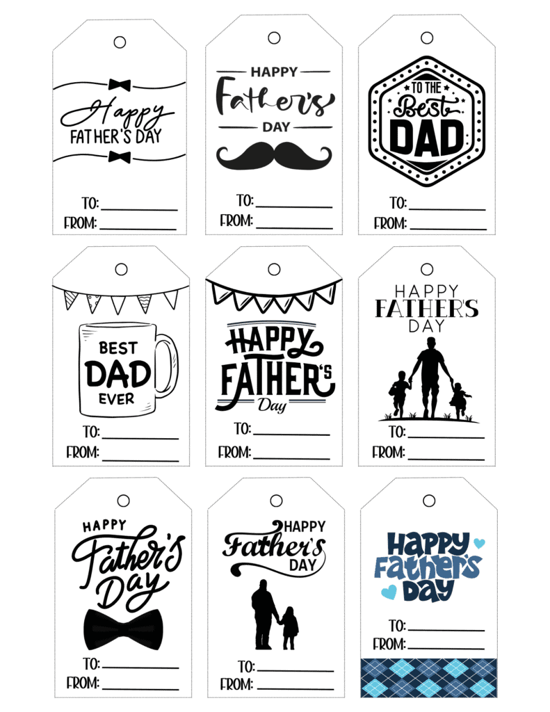 printable tags for father's day